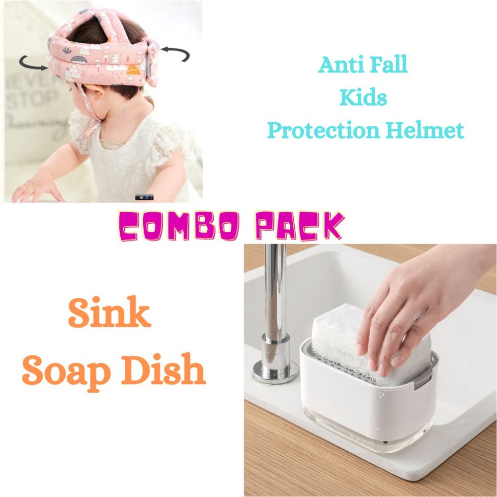 Combo Pack Kids Head Bumper and Soap Dish(1 Helmet & 1 Soap Dish)